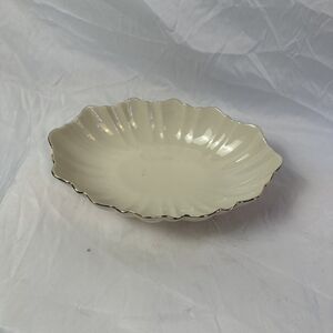 LENOX "SYMPHONY" OVAL FOOTED CENTERPIECE BOWL IVORY 24KT GOLD USA 10 1/2